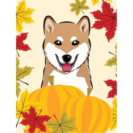 CAROLINES TREASURES Shiba Inu Thanksgiving Canvas House Flag BB2031CHF